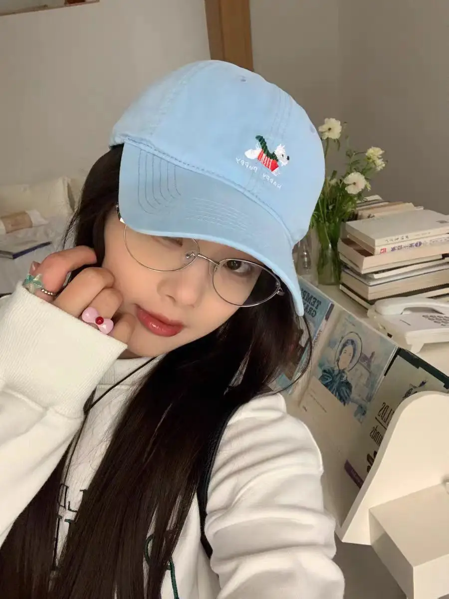 Women Pink Embroidered Baseball Cap with Duckbill Design — feature 2