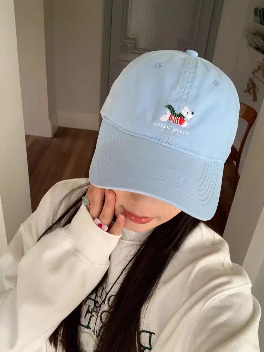 Women Pink Embroidered Baseball Cap with Duckbill Design — feature 3