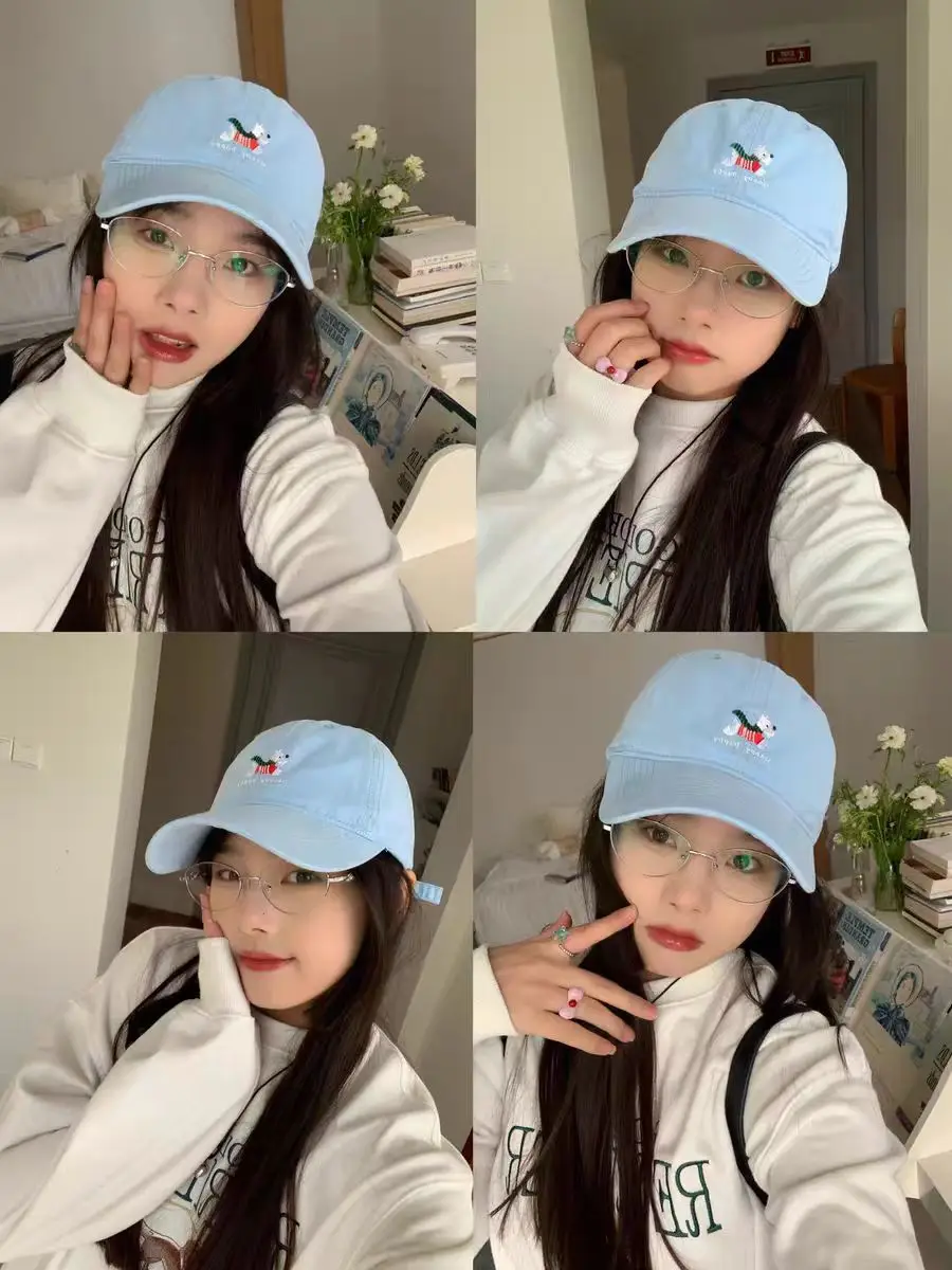 Women Pink Embroidered Baseball Cap with Duckbill Design — feature 5