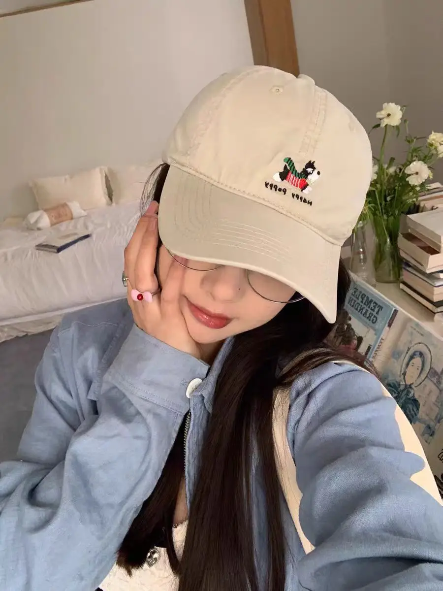 Women Pink Embroidered Baseball Cap with Duckbill Design — feature 7