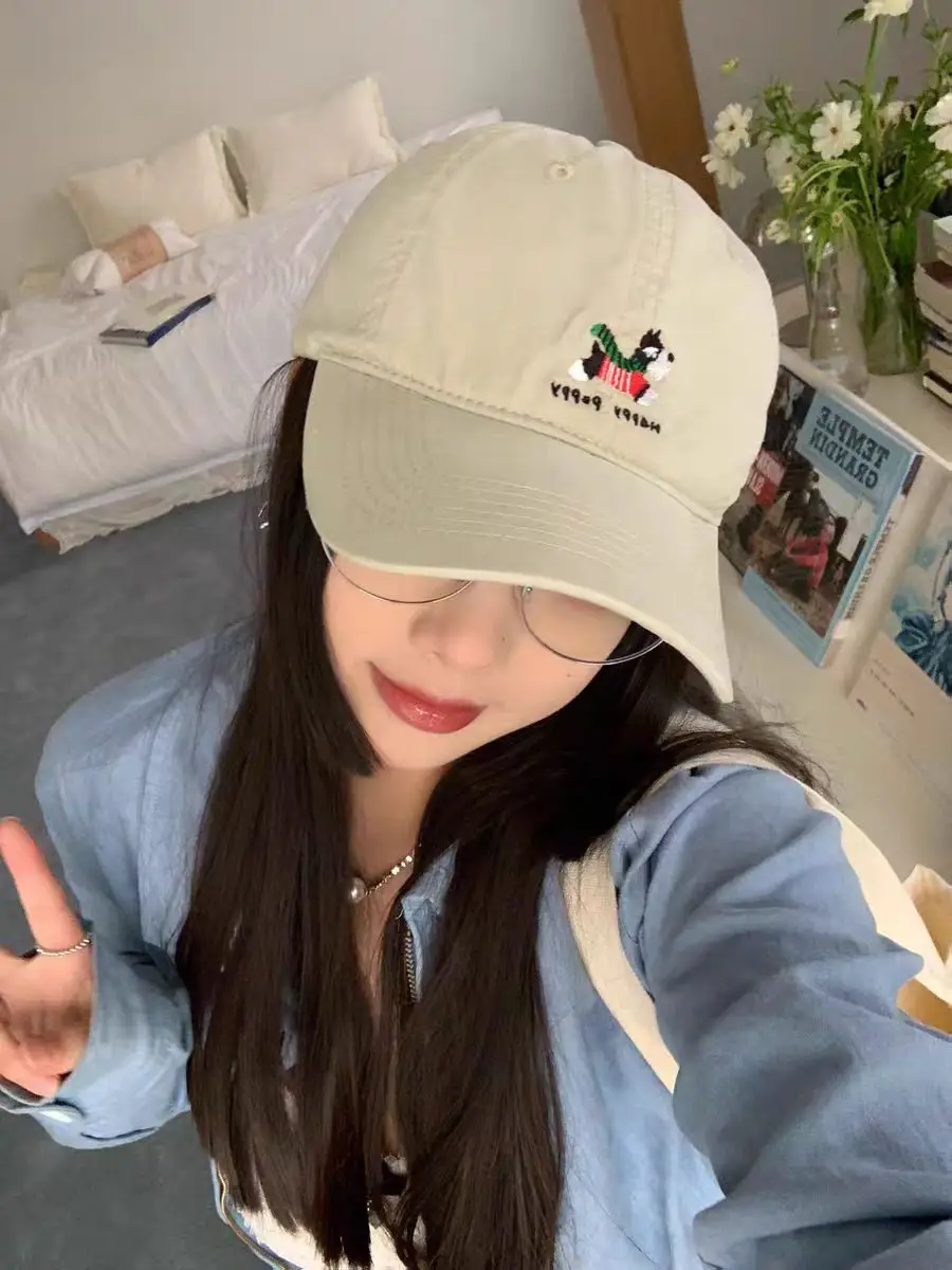Women Pink Embroidered Baseball Cap with Duckbill Design — feature 8