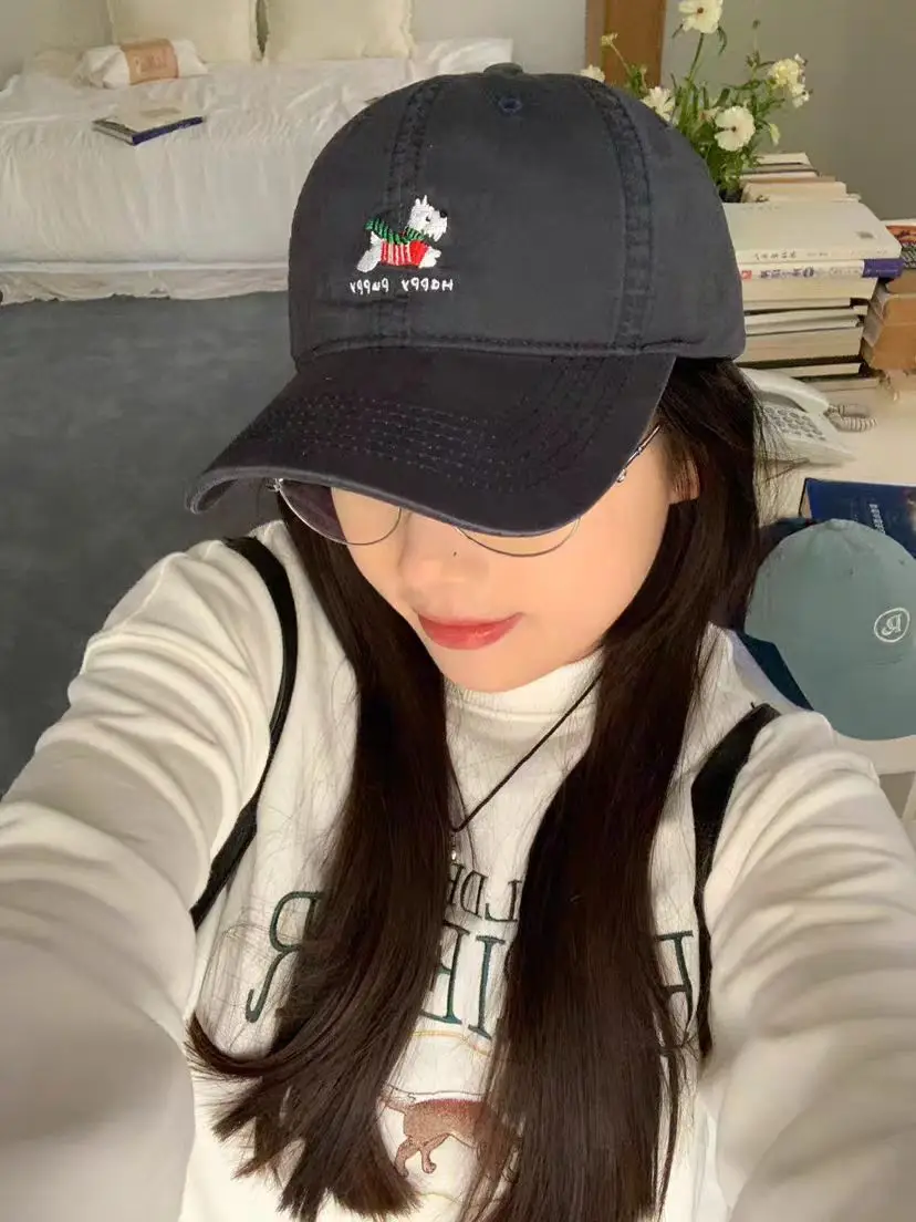 Women Pink Embroidered Baseball Cap with Duckbill Design — feature 9