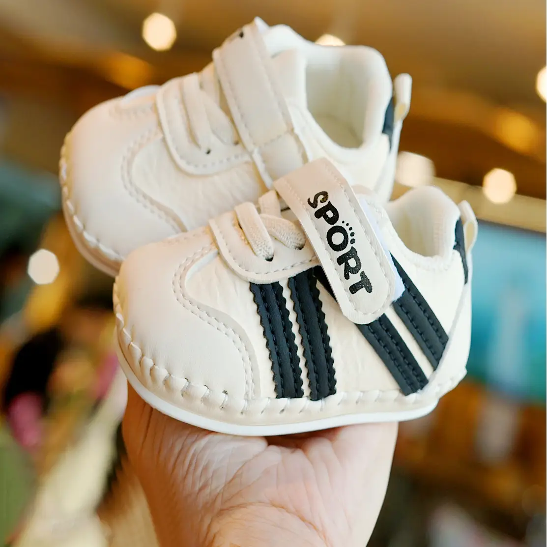 Baby Shoes White Soft Sole Beginner 0-1Yr