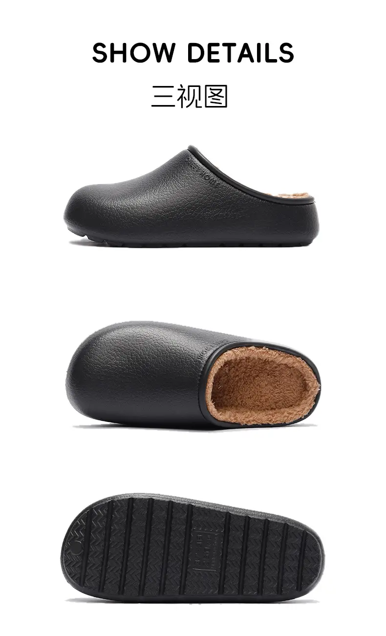 Cotton Slippers with Plush Lining, Closed-Toe, Women's New Style, Non-Slip, Waterproof, Antibacterial Birkenstock-Style Cotton Slippers for Outdoor Wear, Warm for Autumn and Winter — feature 14