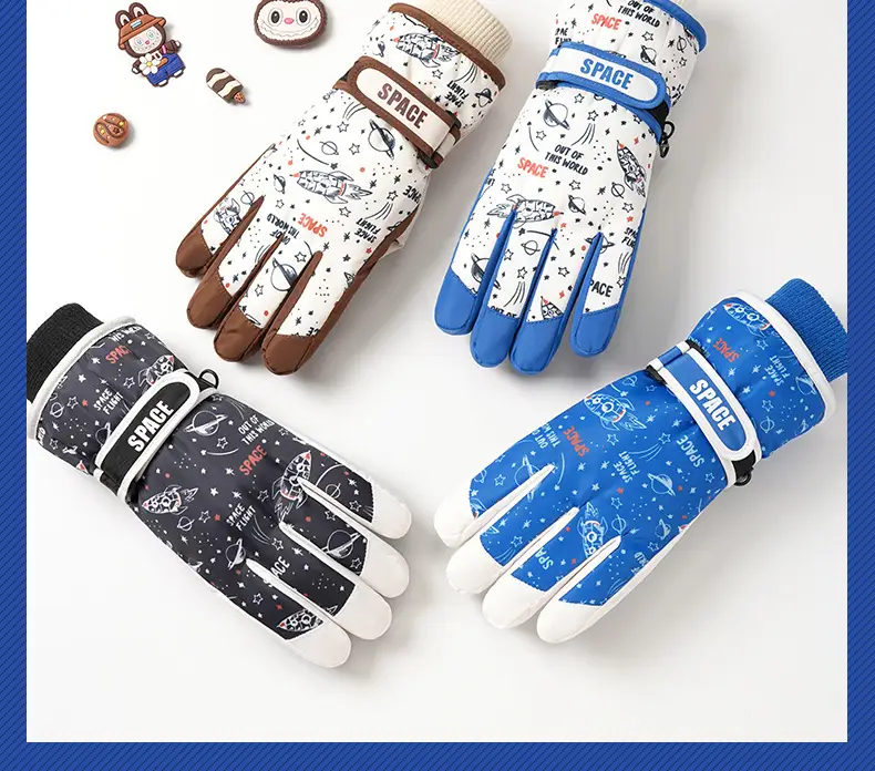 Children's Ski Gloves Winter Outdoor Warm Cycling Waterproof Windproof Wear-Resistant Warm Gloves for Kidsren Aged 7-14 — feature 23