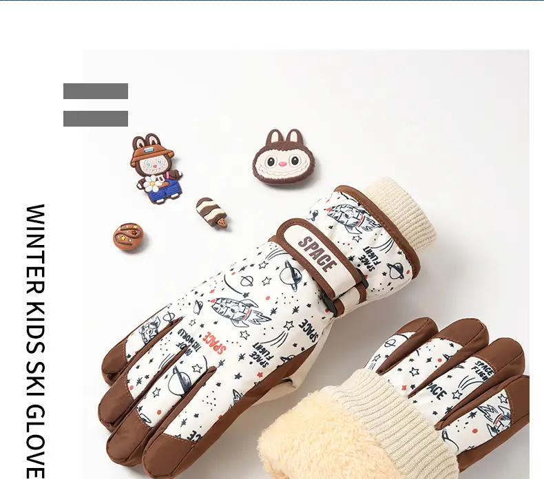 Children's Ski Gloves Winter Outdoor Warm Cycling Waterproof Windproof Wear-Resistant Warm Gloves for Kidsren Aged 7-14 — feature 24
