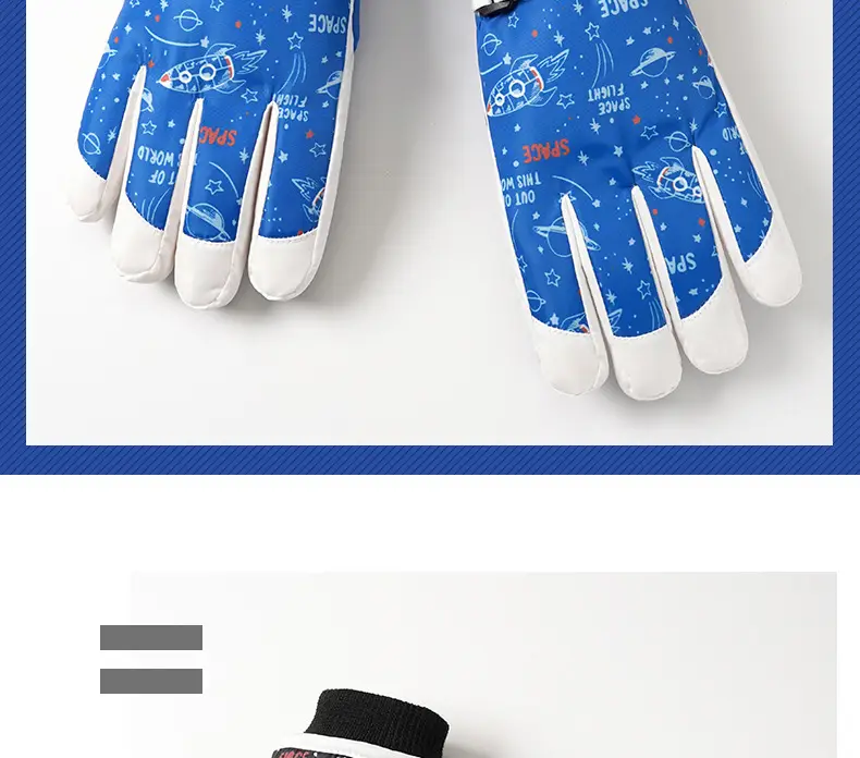 Children's Ski Gloves Winter Outdoor Warm Cycling Waterproof Windproof Wear-Resistant Warm Gloves for Kidsren Aged 7-14 — feature 26