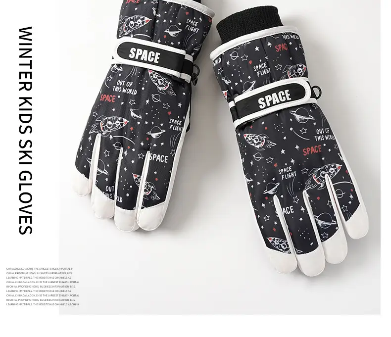 Children's Ski Gloves Winter Outdoor Warm Cycling Waterproof Windproof Wear-Resistant Warm Gloves for Kidsren Aged 7-14 — feature 27