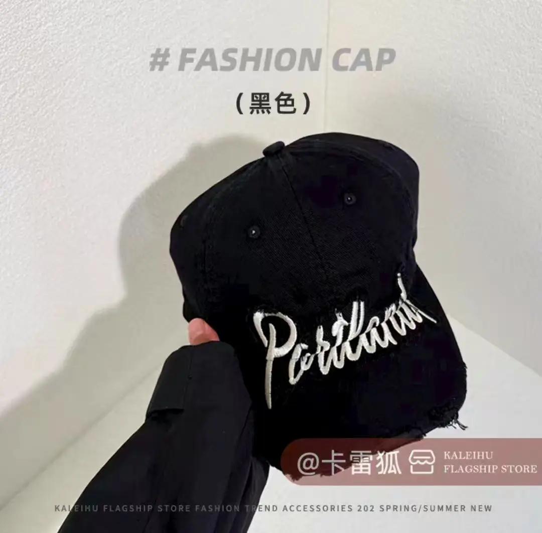 Black Embroidered Fashion Cap for Women - Image 5