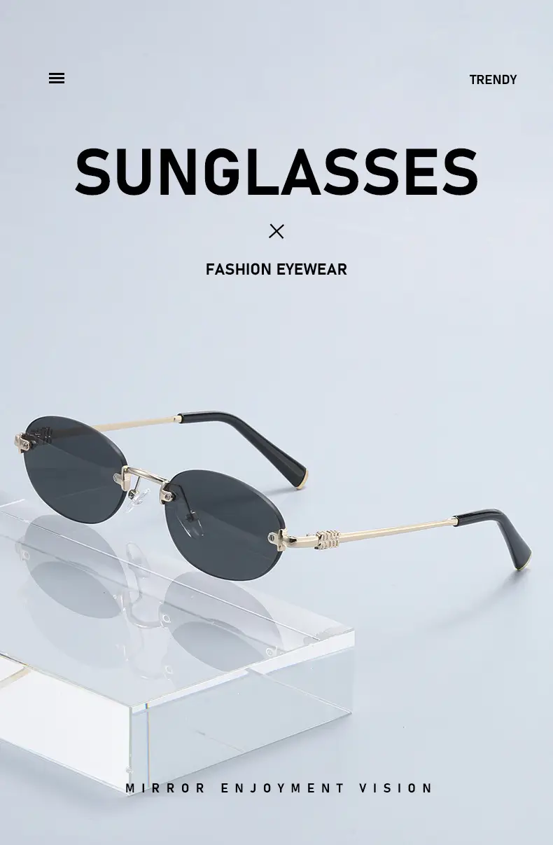 2026 Oval Rimless Sunglasses European American Retro Trendy Street Style β feature 1