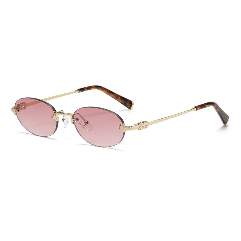 2026 Oval Rimless Sunglasses European American Retro Trendy Street Style - Image 5