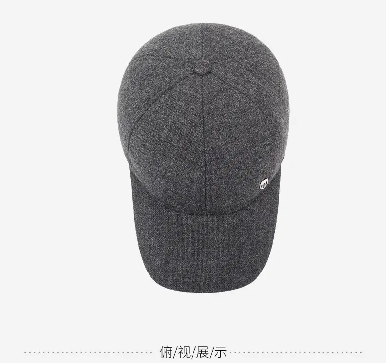 Men Woolen Winter Cap with Ear Protection Black — feature 12