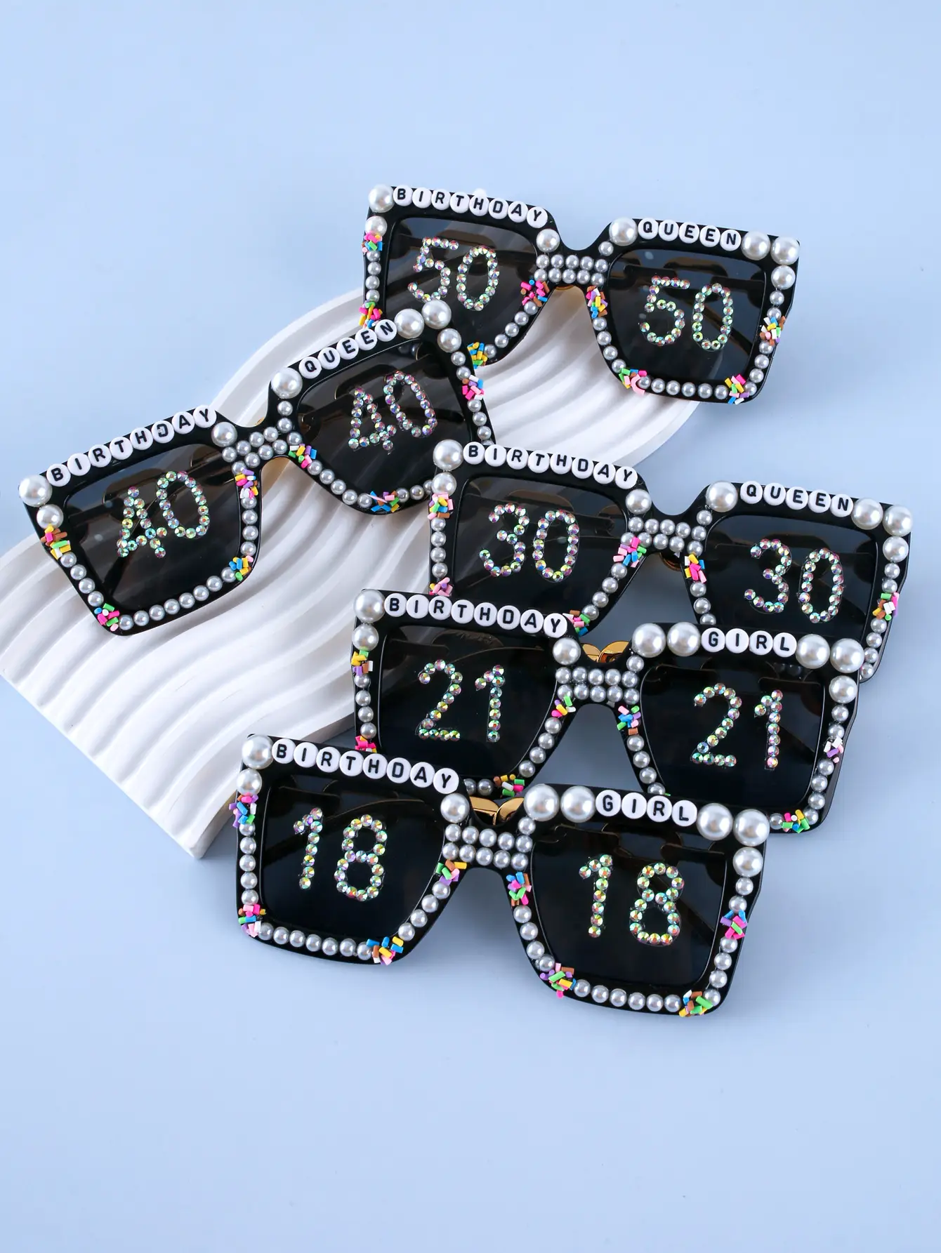Birthday Sunglasses with Rhinestones & Pearl Accents β feature 7
