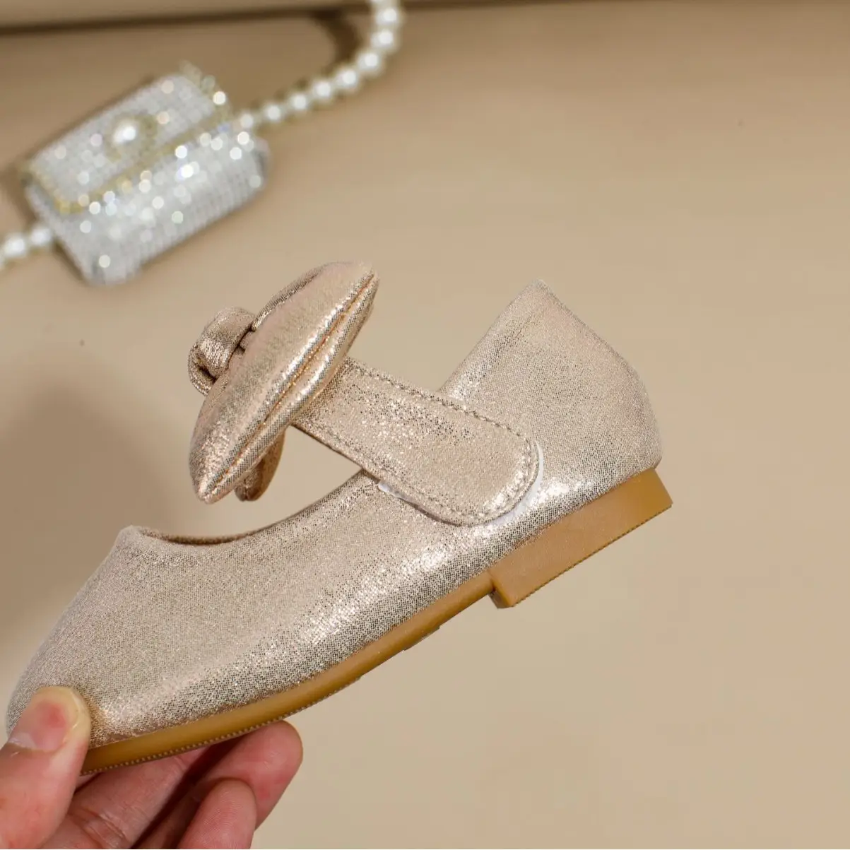 Baby Gold Glitter Toddler Shoes European Style