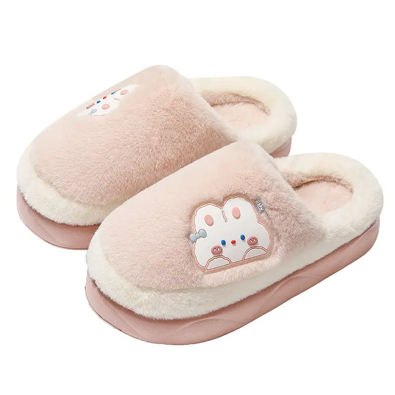 Cotton Slippers for Women in Autumn and Winter, Cute Puppy Plush Slippers, Indoor Home, Warm, Household, Non-Slip, Thick-Soled Couple - Image 9