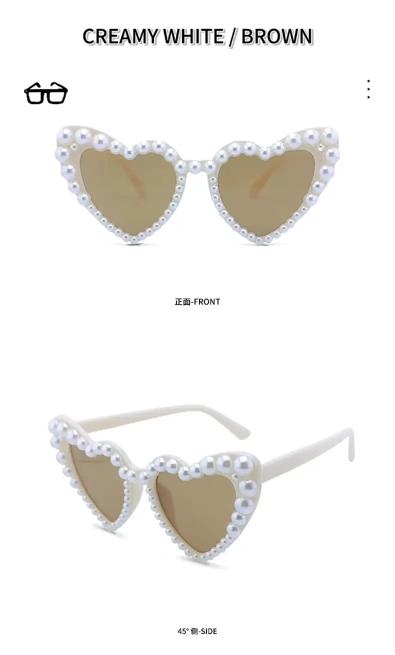Women Heart Pearl Sunglasses Summer Glasses — feature 12