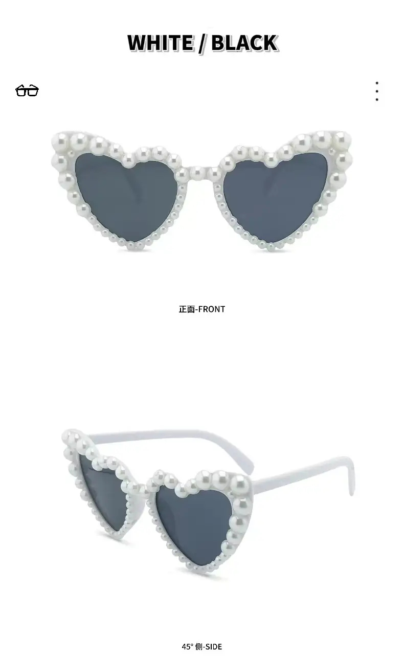 Women Heart Pearl Sunglasses Summer Glasses — feature 16