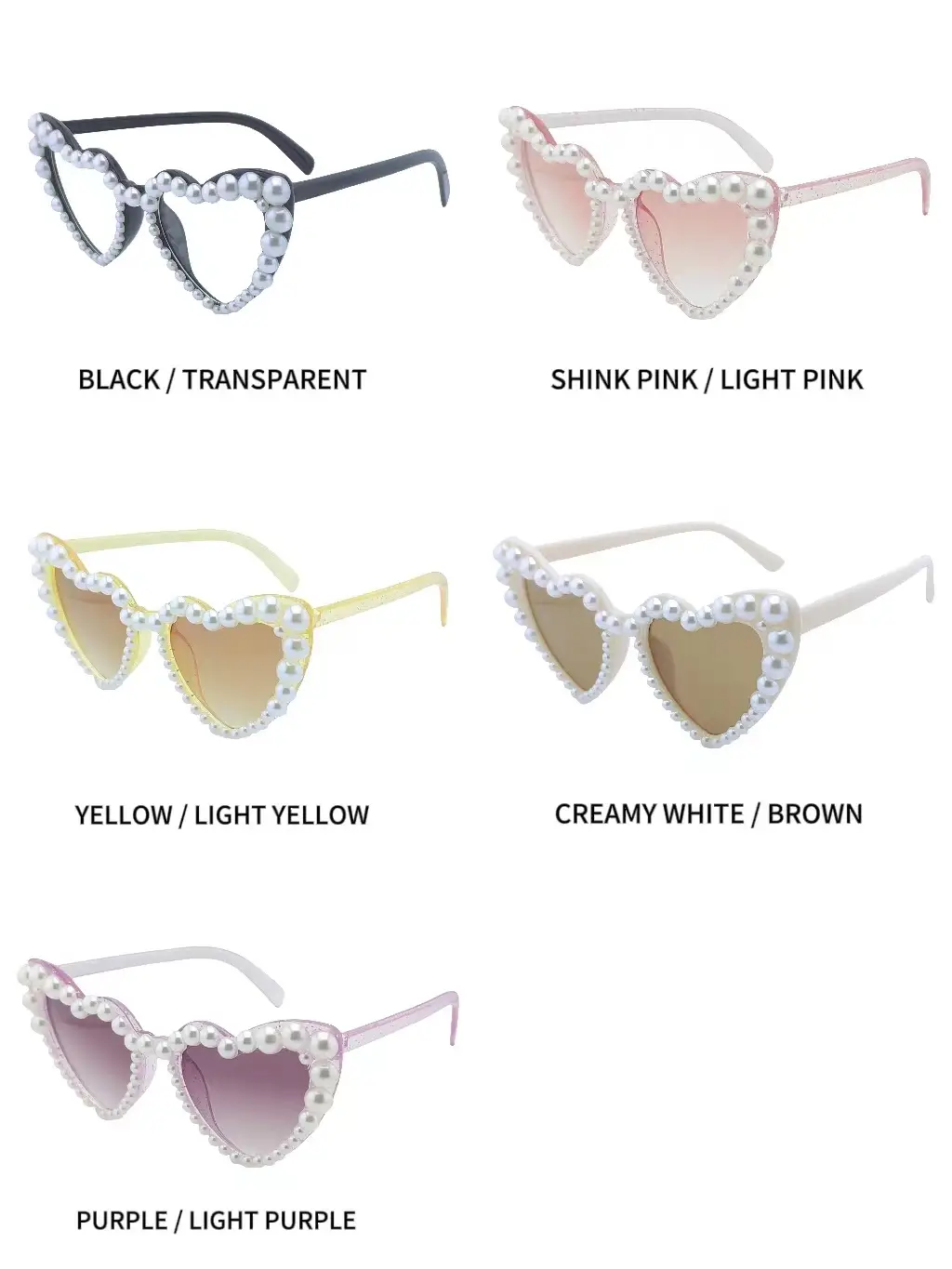 Women Heart Pearl Sunglasses Summer Glasses — feature 9