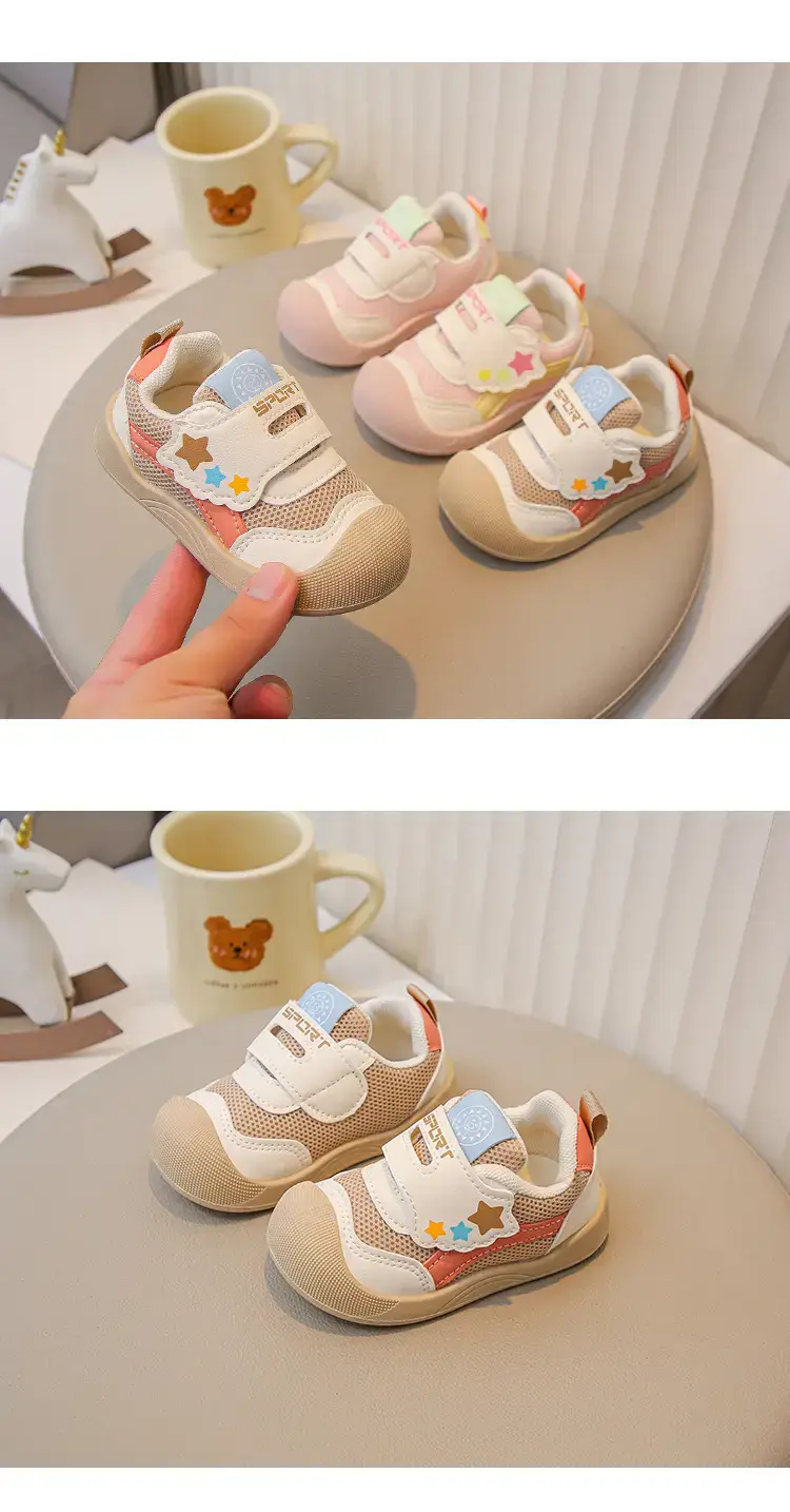 Pink Mesh Toddler Shoes with Star Decor — feature 10