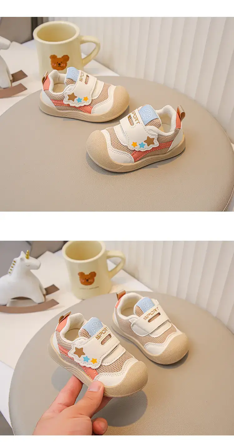 Pink Mesh Toddler Shoes with Star Decor — feature 11