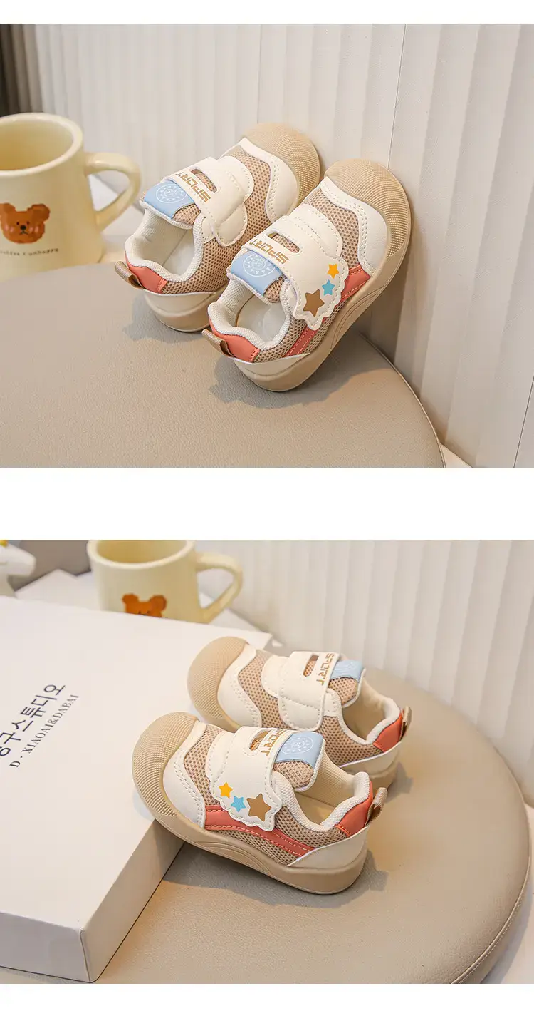 Pink Mesh Toddler Shoes with Star Decor — feature 12