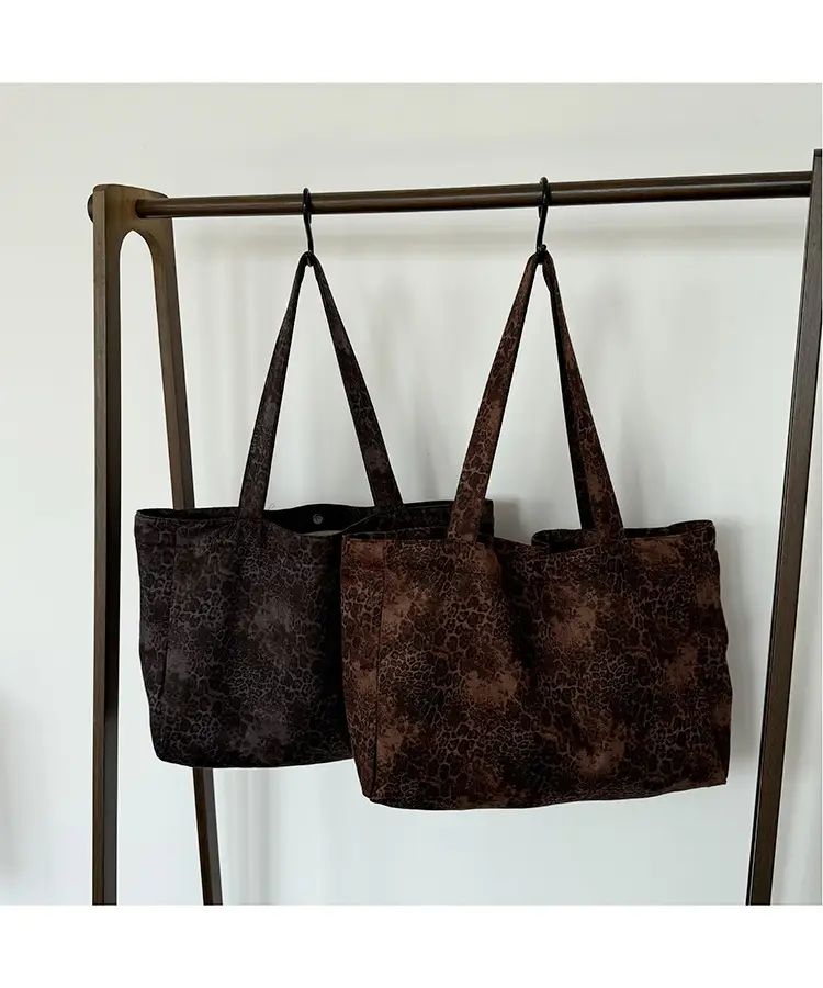 Leopard Print Large Tote Bag Shoulder Handheld Korean Style — feature 12