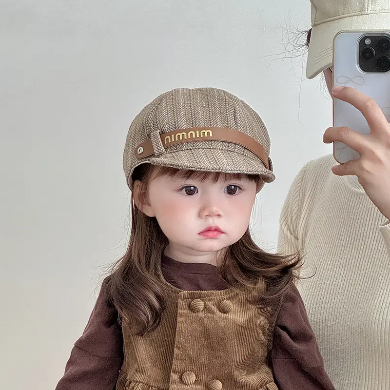 Autumn Winter Kids Hats Peaked Cap British Beret — feature 1