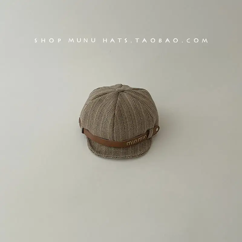 Autumn Winter Kids Hats Peaked Cap British Beret — feature 14