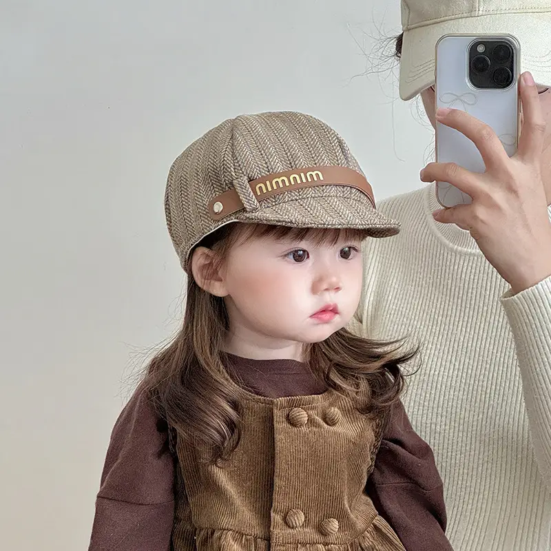 Autumn Winter Kids Hats Peaked Cap British Beret — feature 3