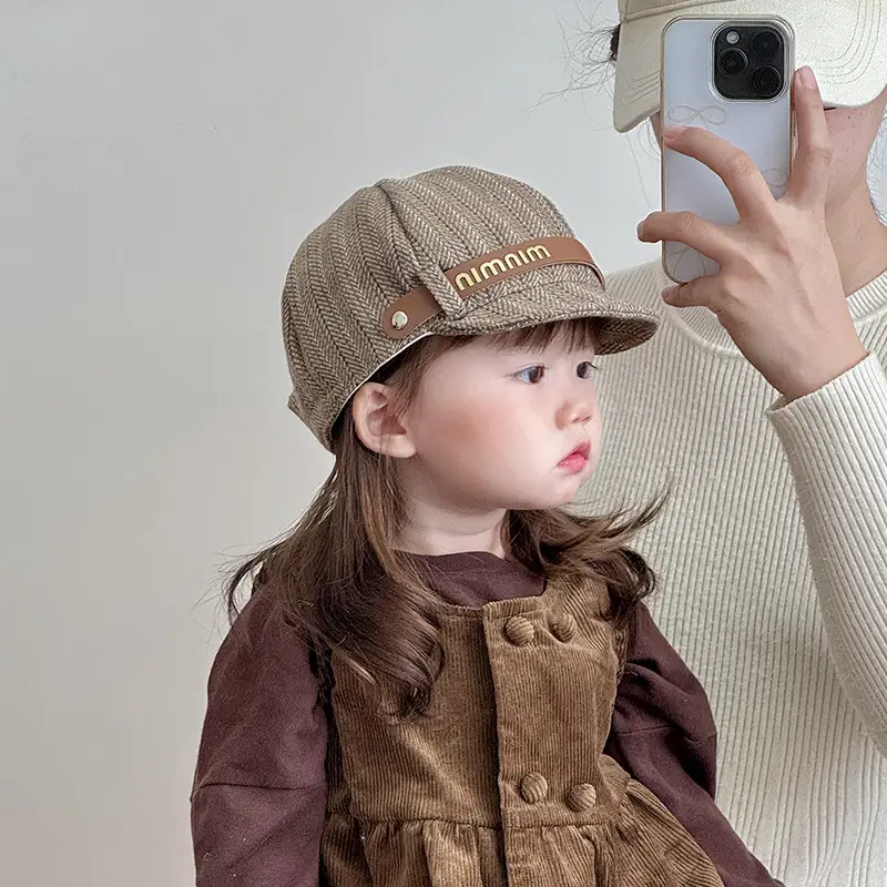 Autumn Winter Kids Hats Peaked Cap British Beret — feature 4