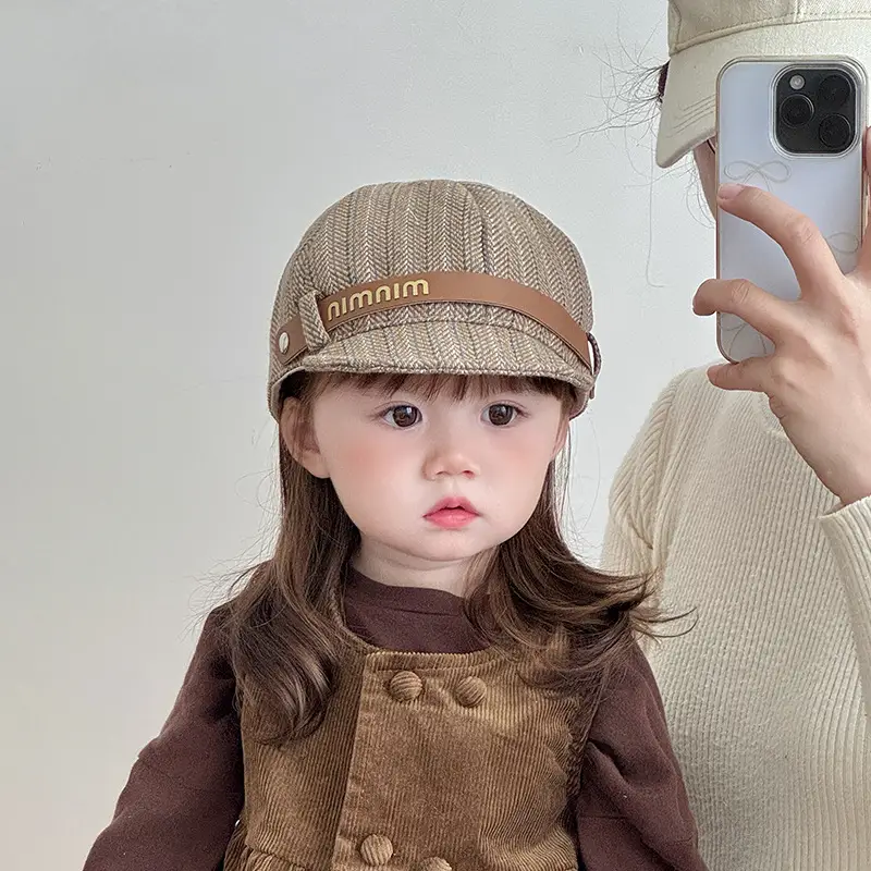 Autumn Winter Kids Hats Peaked Cap British Beret — feature 5