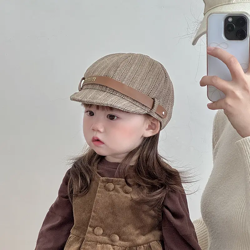 Autumn Winter Kids Hats Peaked Cap British Beret — feature 6