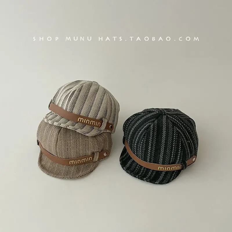 Autumn Winter Kids Hats Peaked Cap British Beret — feature 9