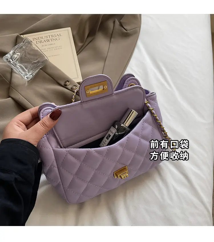 White Rhombus Chain Shoulder Bag for Women — feature 4