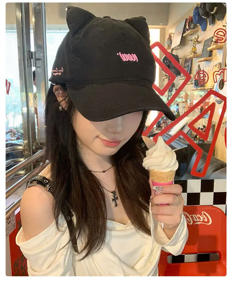 Brown Cat Ear Duckbill Cap for Women — feature 10