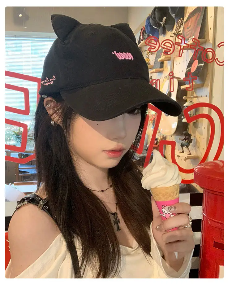 Brown Cat Ear Duckbill Cap for Women — feature 12