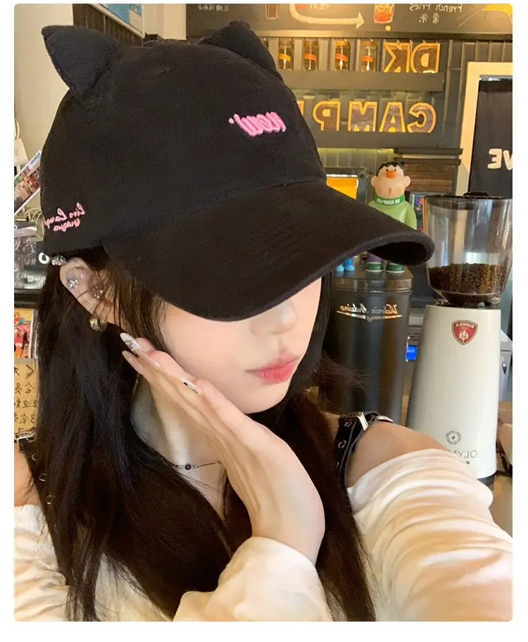 Brown Cat Ear Duckbill Cap for Women — feature 9