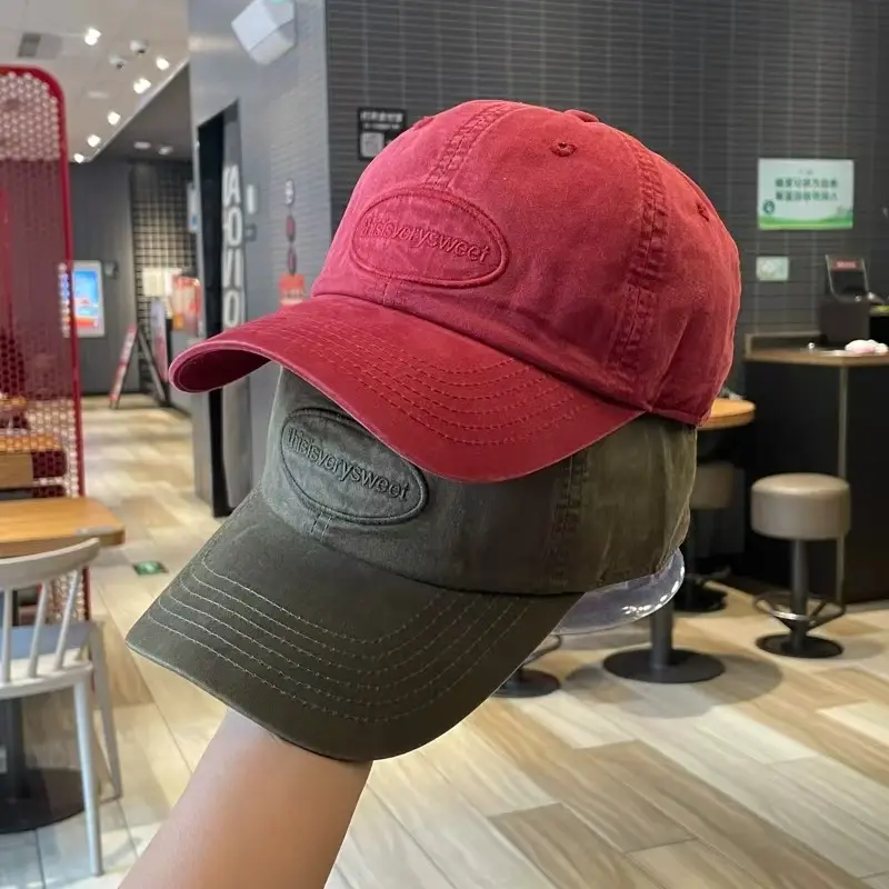 Women's Blue Baseball Cap Wide Brim with Embroidered Patch — feature 10