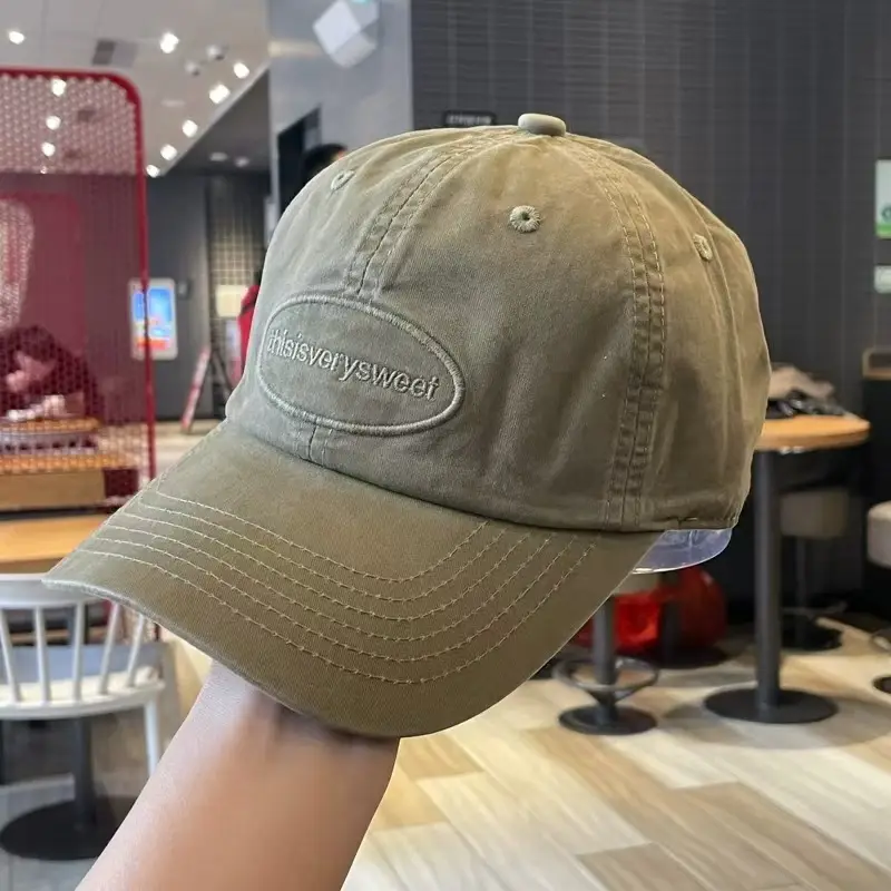 Women's Blue Baseball Cap Wide Brim with Embroidered Patch — feature 15