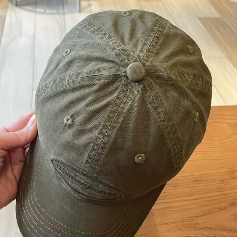 Women's Blue Baseball Cap Wide Brim with Embroidered Patch — feature 18