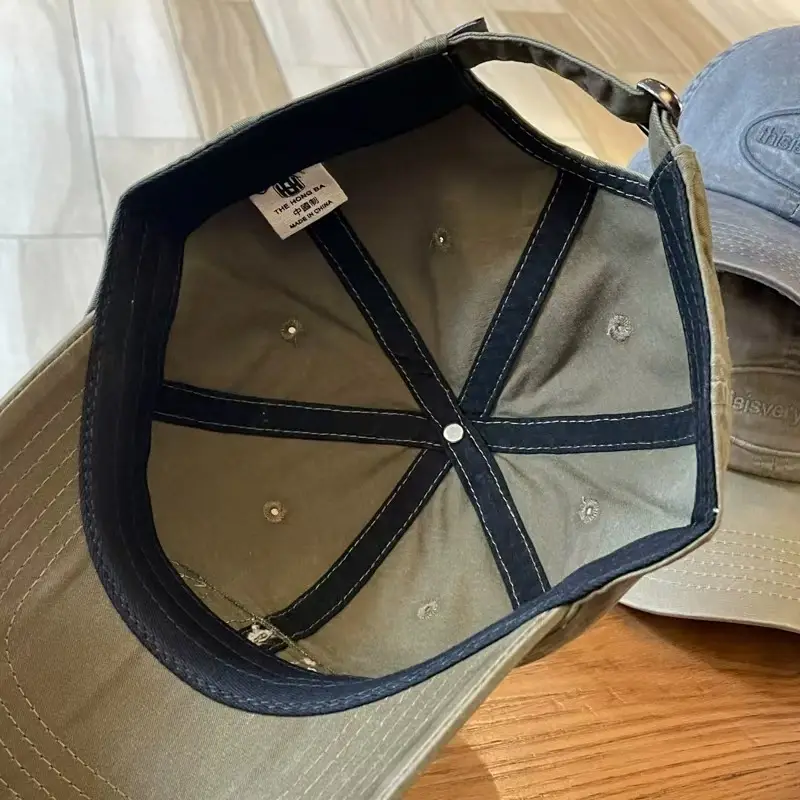 Women's Blue Baseball Cap Wide Brim with Embroidered Patch — feature 19