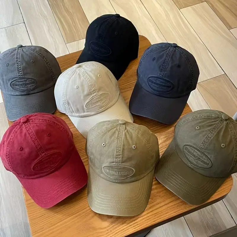 Women's Blue Baseball Cap Wide Brim with Embroidered Patch — feature 2