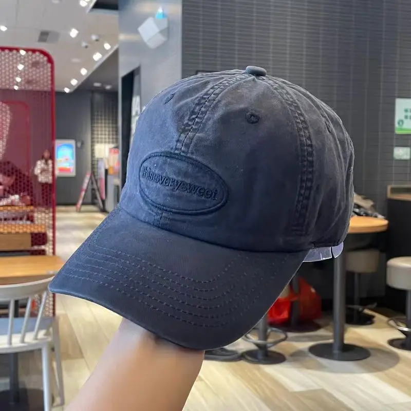 Women's Blue Baseball Cap Wide Brim with Embroidered Patch — feature 22