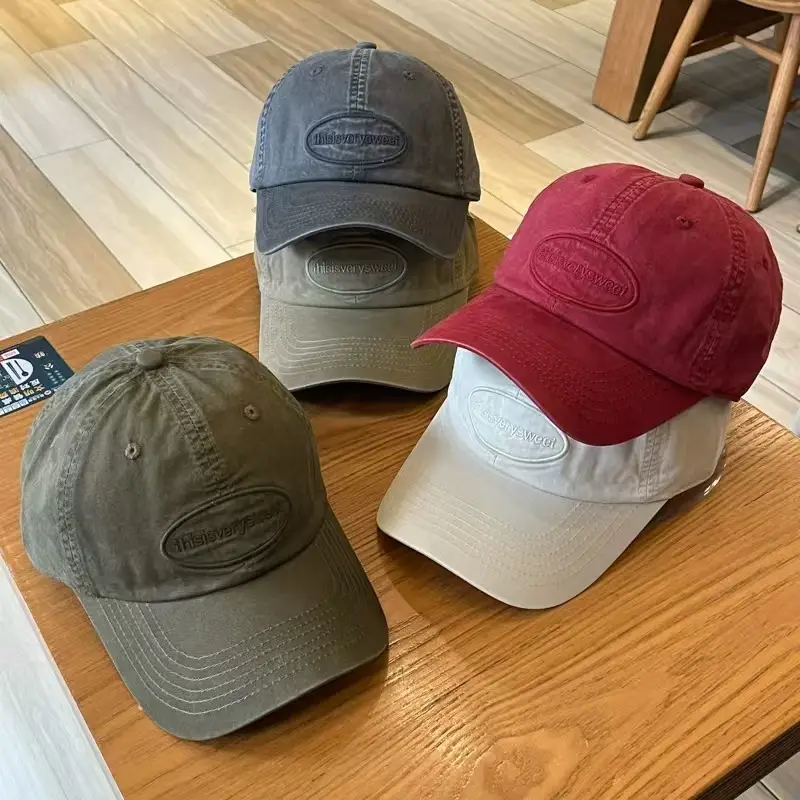 Women's Blue Baseball Cap Wide Brim with Embroidered Patch — feature 3