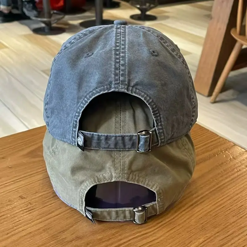 Women's Blue Baseball Cap Wide Brim with Embroidered Patch — feature 8