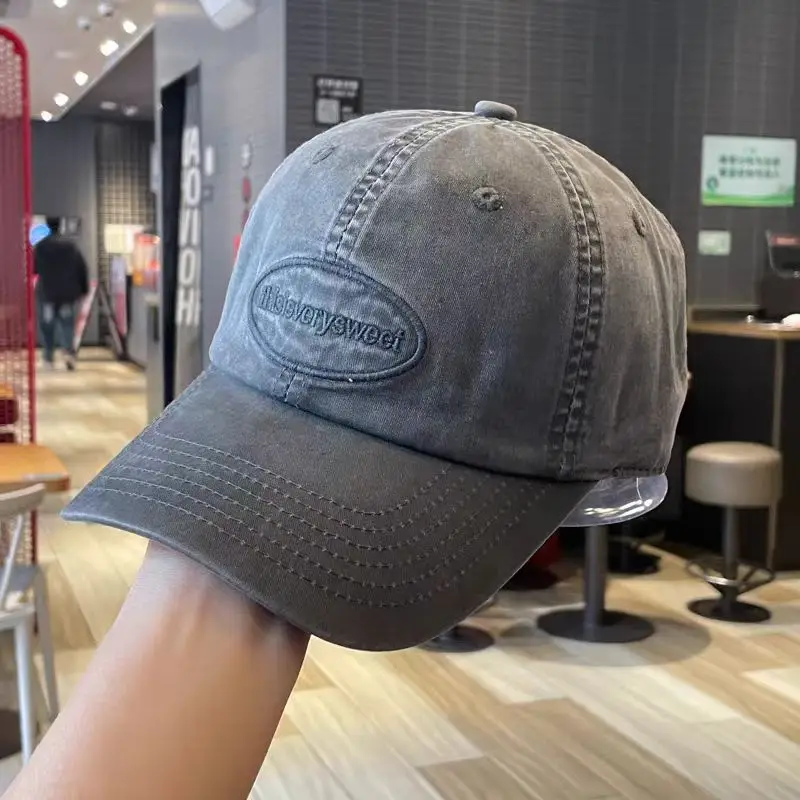 Women's Blue Baseball Cap Wide Brim with Embroidered Patch - Image 6