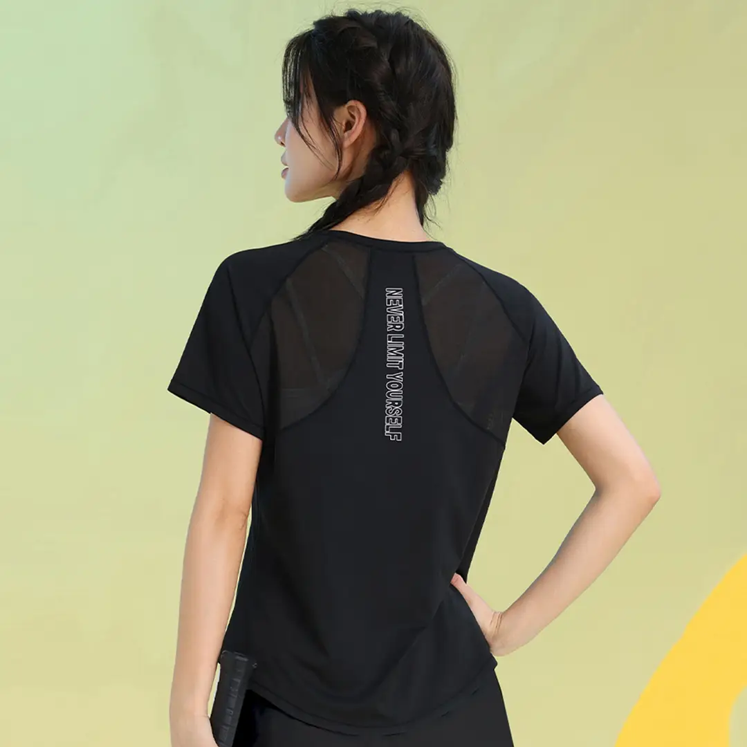 Sports Short-Sleeved T-Shirt Women's Summer Thin Running Training Fitness Suit Quick-Drying Large Size Fat mm High Elastic Yoga Top