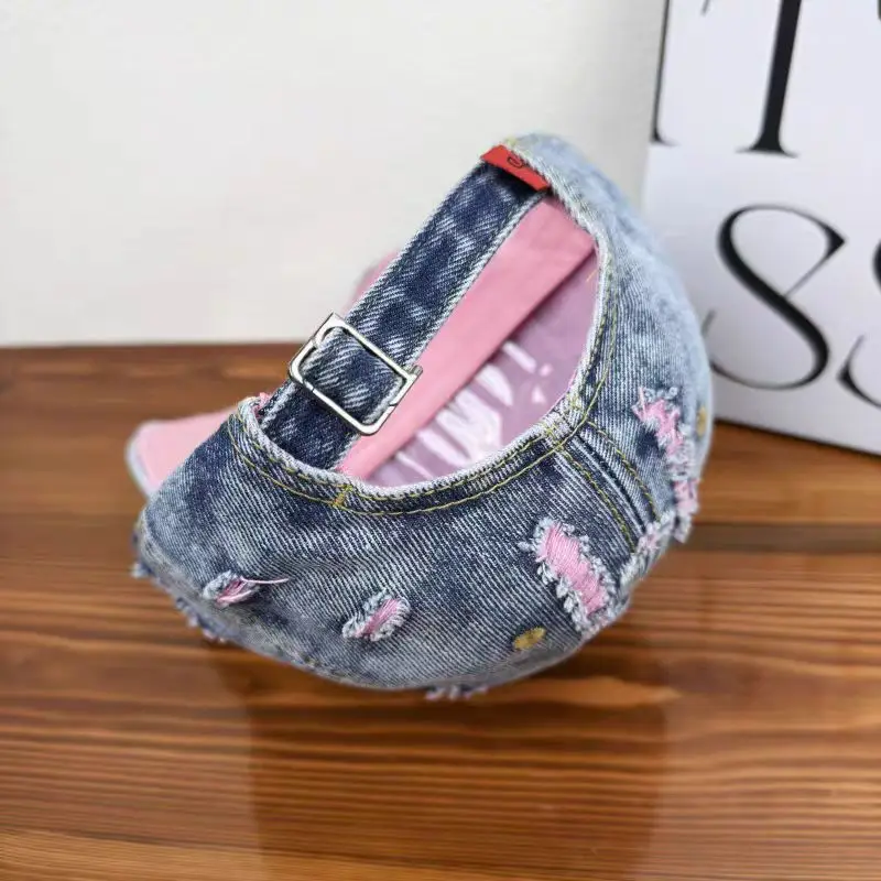 Denim Ripped Duckbill Cap for Men Women Spring Autumn Street Fashion — feature 14