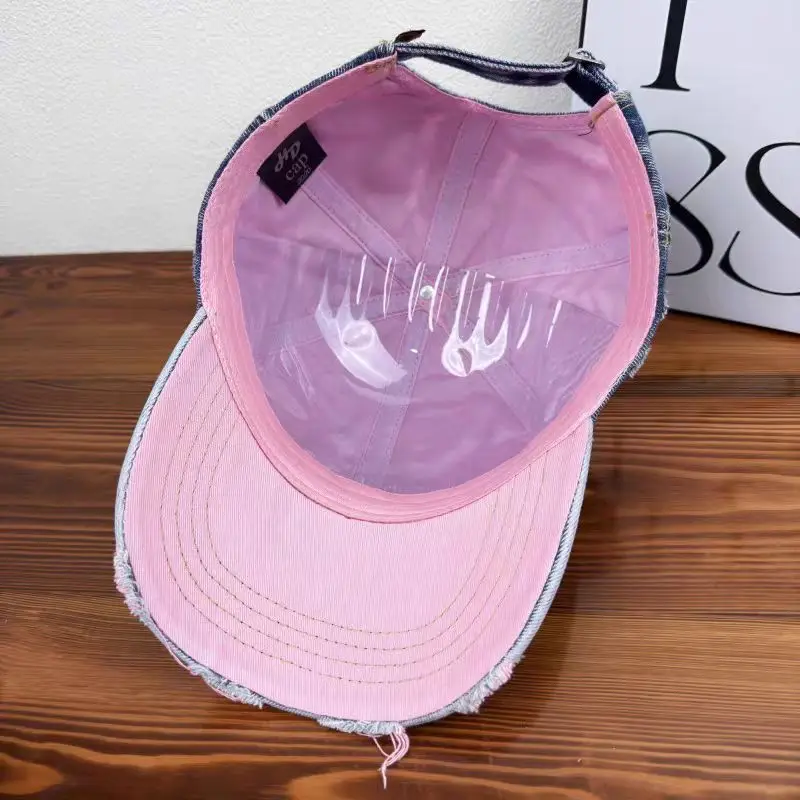 Denim Ripped Duckbill Cap for Men Women Spring Autumn Street Fashion — feature 15