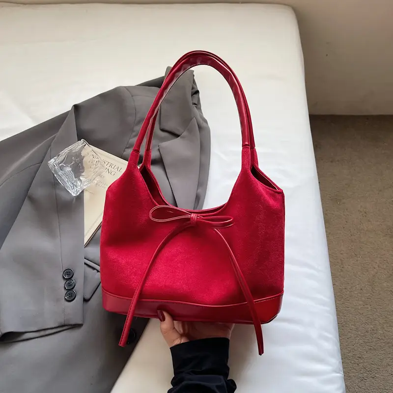 Large Capacity Women's Tote Bag with Bow - Image 5